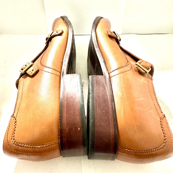 Cole Haan Mens Shoes Benton Tan Leather Double Strap Dress Loafers Size 11.5 M - Picture 1 of 8